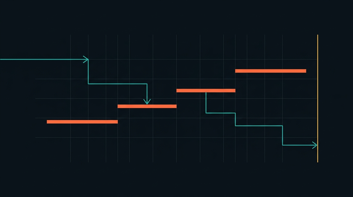 A market order consuming successive price levels of an order book, each fill at a worse price than the last